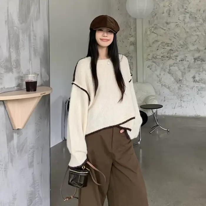Pull épissé irrégulier pour femme