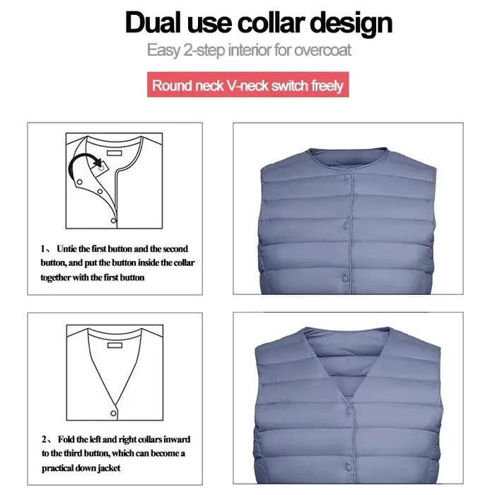 Femmes gilet sans manches nouveau 90% duvet de canard blanc femme mince chaud intérieur Ultra léger emballable doudoune vestes