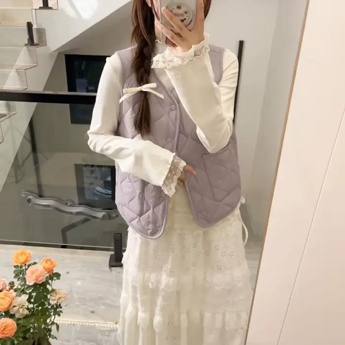 Gilet superposé léger en coton pour femmes