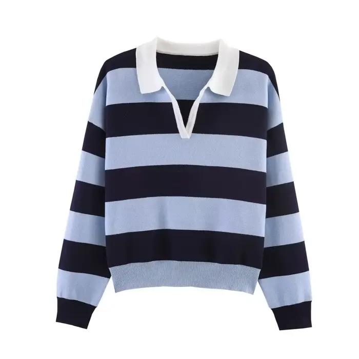 Pulls en tricot rayés pour femmes