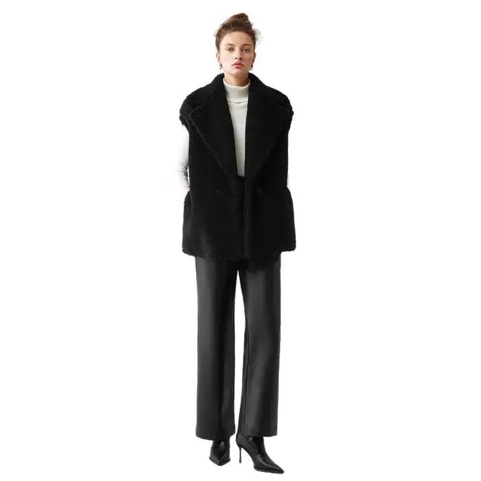 Manteau en fausse fourrure d'agneau pour femme