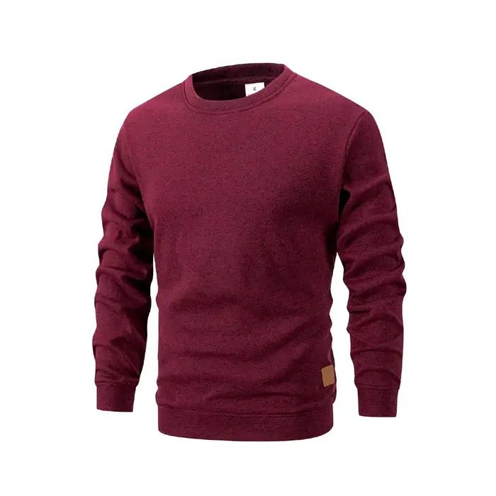 Sweat-shirt à col rond pour hommes, couleur unie, ample, décontracté, mode, chaud, manches longues, à capuche, vêtements pour hommes, nouvelle collection