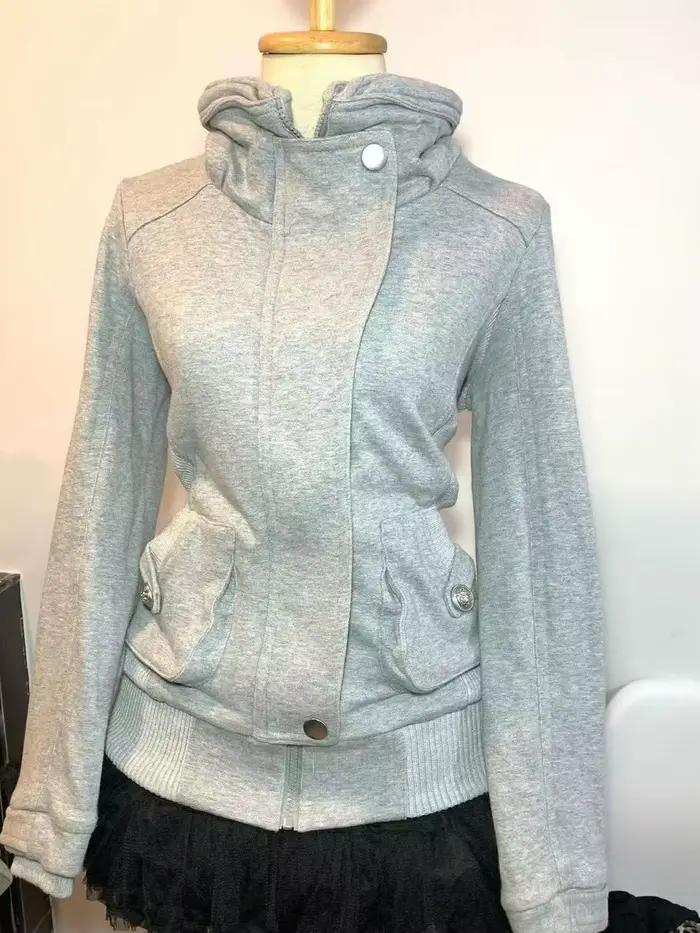Sweat-shirt gris rétro pour femmes