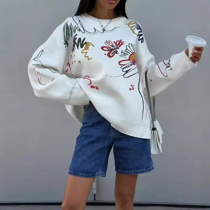 Pull Jacquard couleur pour femmes