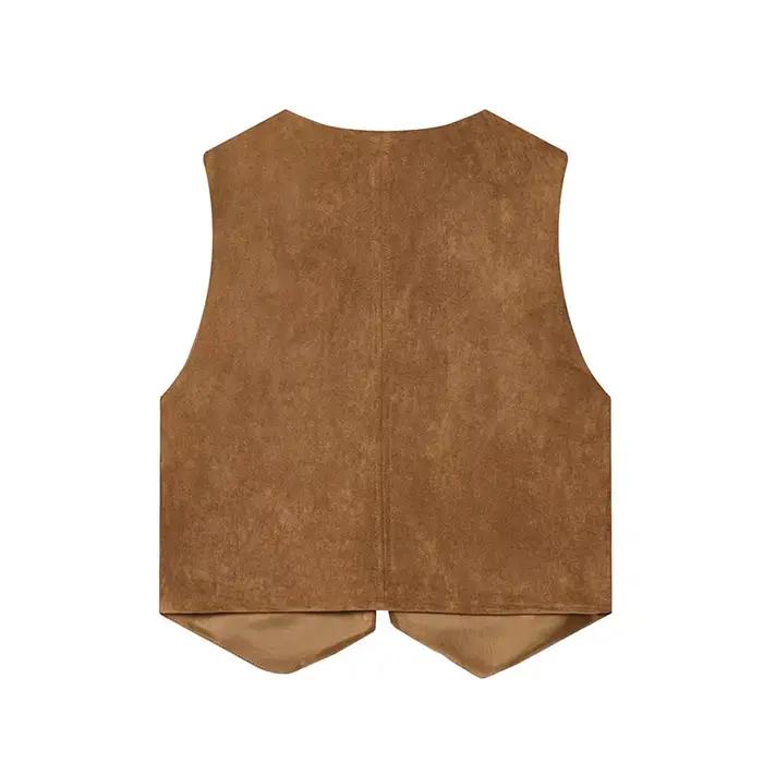 YENKYE – gilet brodé en Faux daim pour femmes