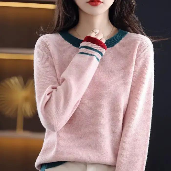 Pull à col rond coupe couvertes pour femmes