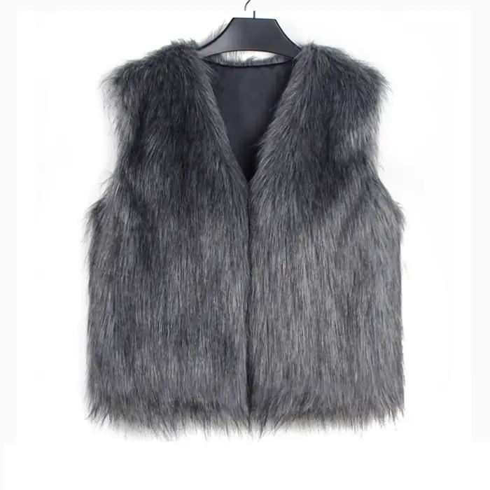 Gilet en fausse fourrure pour femme