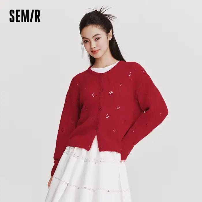 Cardigan rouge pour femme Semir