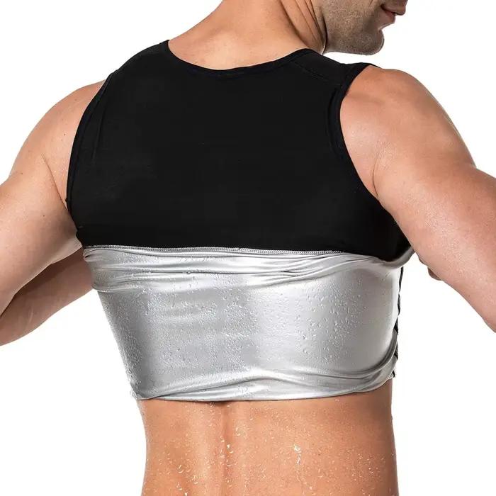 Chemise de sauna pour hommes, corps de sauna à manches courtes, gilet de sauna pour hommes, débardeur d'exercice de gymnastique