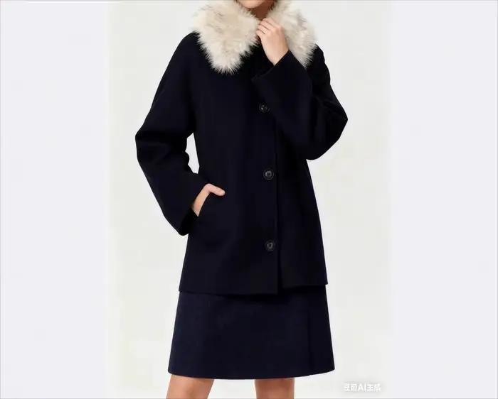 Veste à col en fausse fourrure pour femme