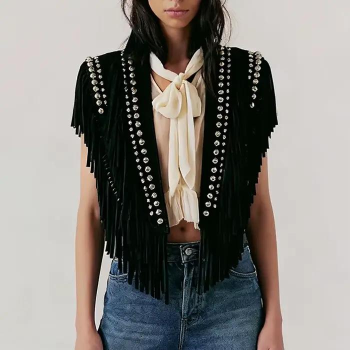 Gilet à franges pour femme