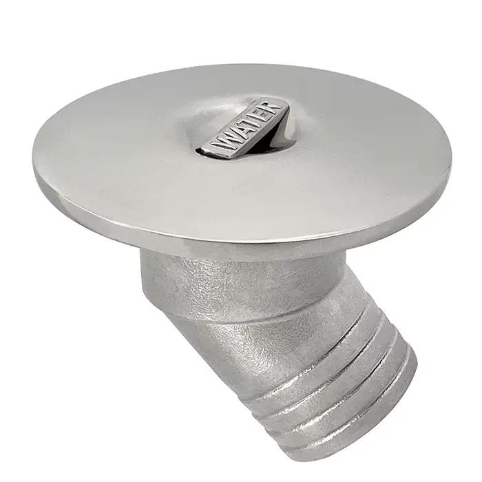 Bateau en acier inoxydable 316 1-1/2"(38mm)/2"(50mm) col coudé 45 °   Matériel de remplissage/bouchon de remplissage de pont d'eau sans clé à travers le matériel du coque