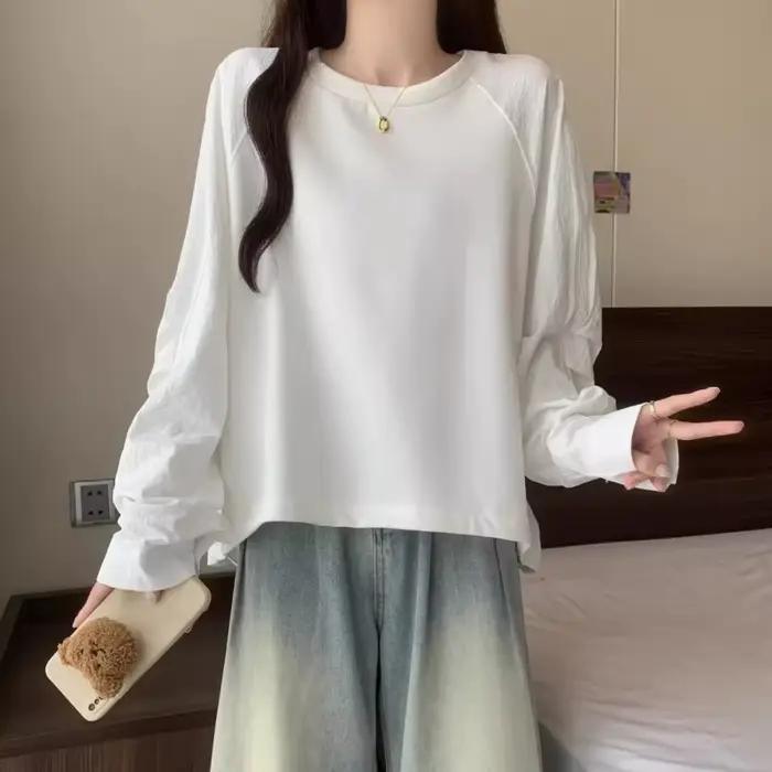 Pull à manches longues et col rond pour femme