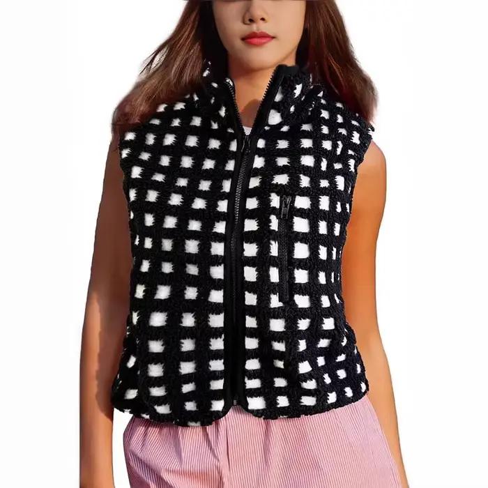 Gilet en polaire gaufré pour femme