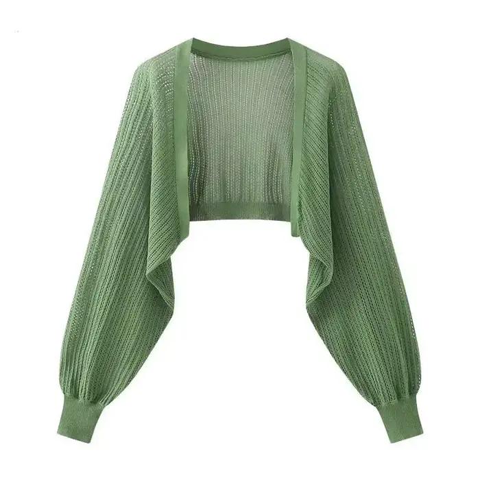 Cardigan tricoté en soie glacée française