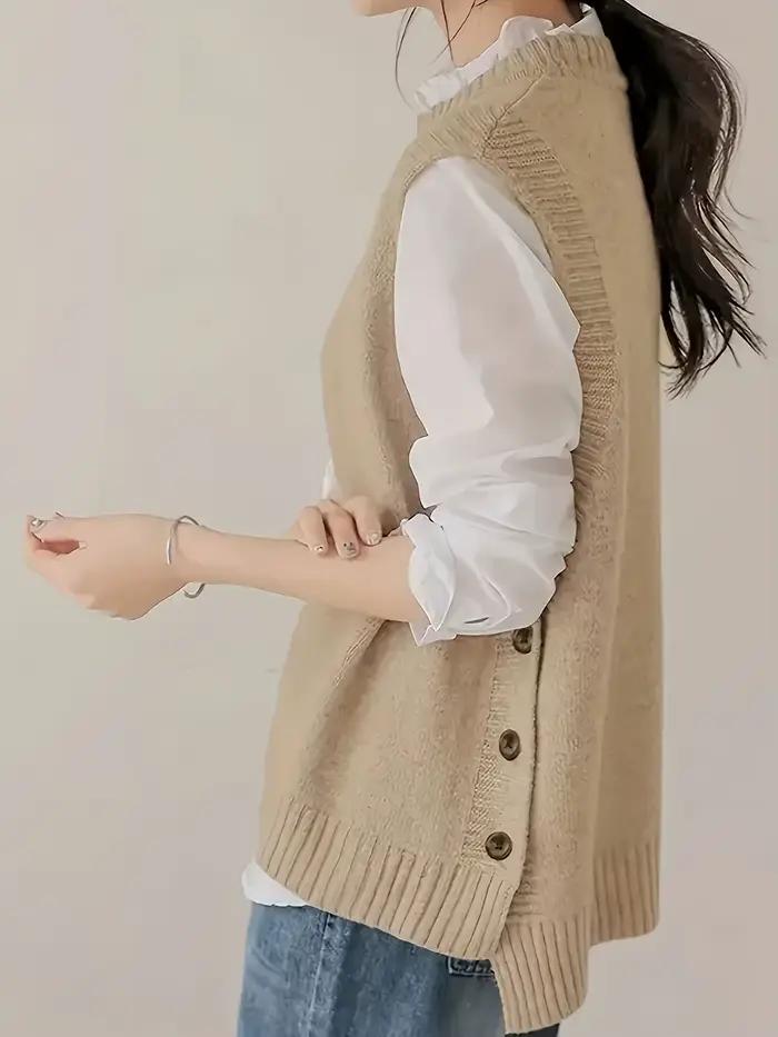 Gilet en tricot minimaliste pour femme