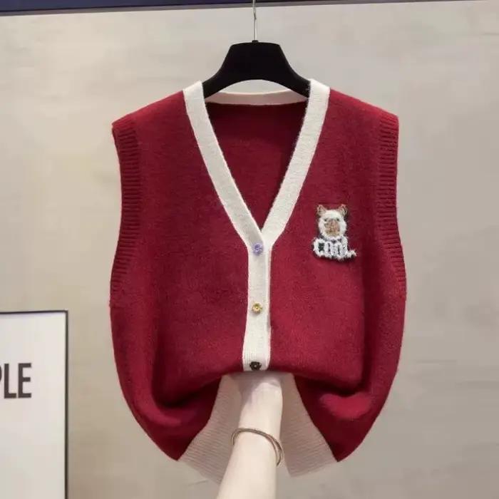 Cardigan gilet gilet gilet femmes 2025 printemps et automne nouveau lâche cheval pince couches pull et gilet