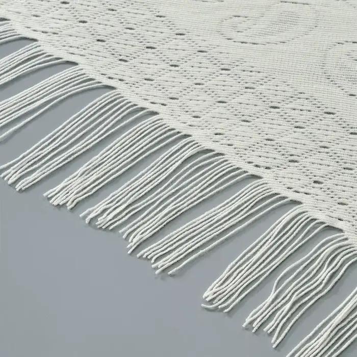 Tricot évider faux col chaud gland châle écharpe mode pull léger solide tricoté grandes écharpes femmes silencieux enveloppement