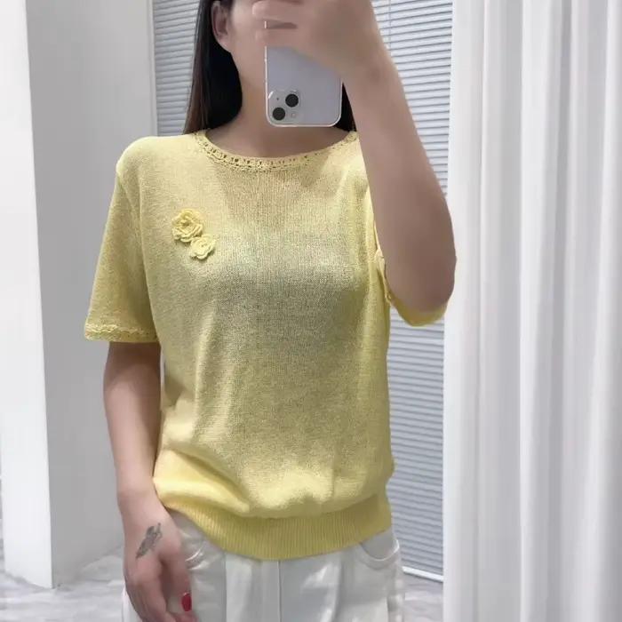 Pull tricoté à col rond pour femmes