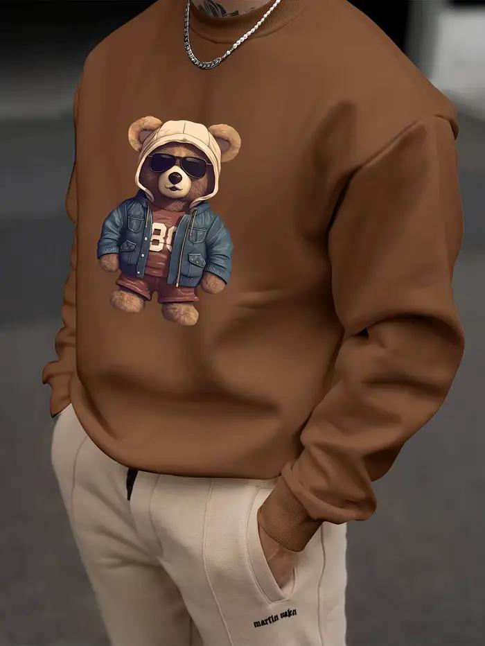 Le nouveau sweat-shirt à col rond pour hommes pour le printemps et l'automne 2025 présente un motif imprimé 3D décontracté, à la mode et confortable.