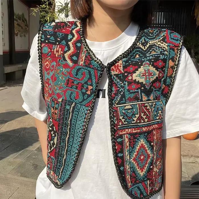 Cardigan Vintage à Imprimé Floral Brodé pour Vêtement Élégant