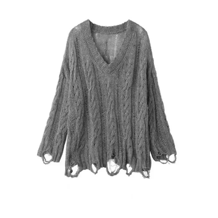 Pull en détresse pour femmes