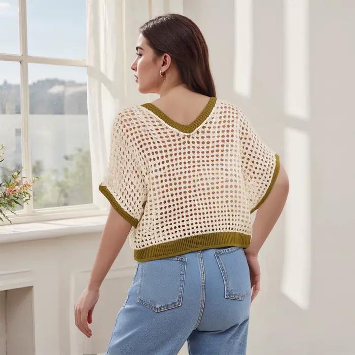 Haut Puloru Daisy en Polyester Brodé Fleur Pour Femmes Style Plage Occasions Spéciales