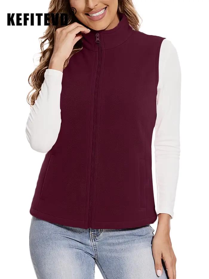 KEFITEVD Gilet doublé polaire pour femme