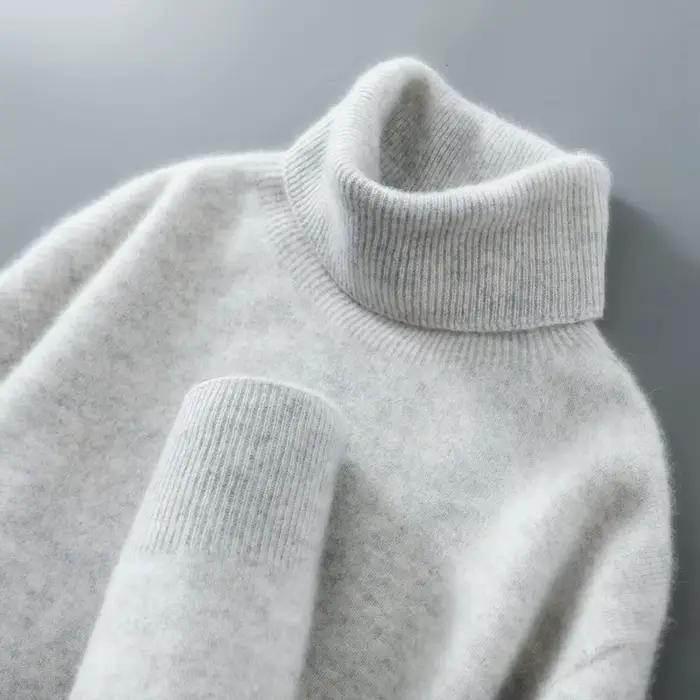 Pull à col haut 100% laine avec pull pour hommes