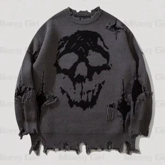 Pull tricoté ample style décontracté avec épaules tombantes