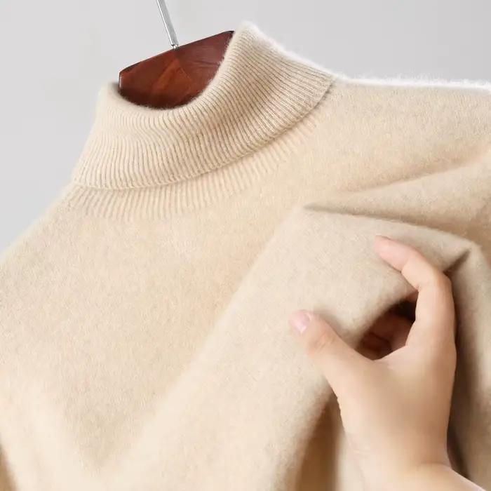 Pull à col haut 100% laine avec pull pour hommes