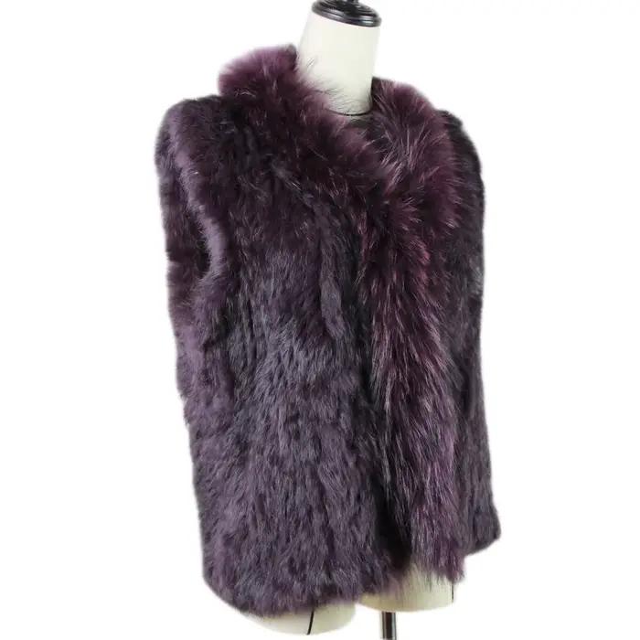 Gilet en Fourrure de Lapin group Naturelle pour Femme