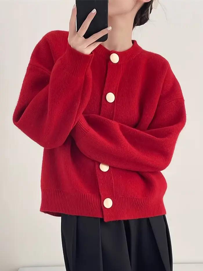 Cardigan à col rond pour femme
