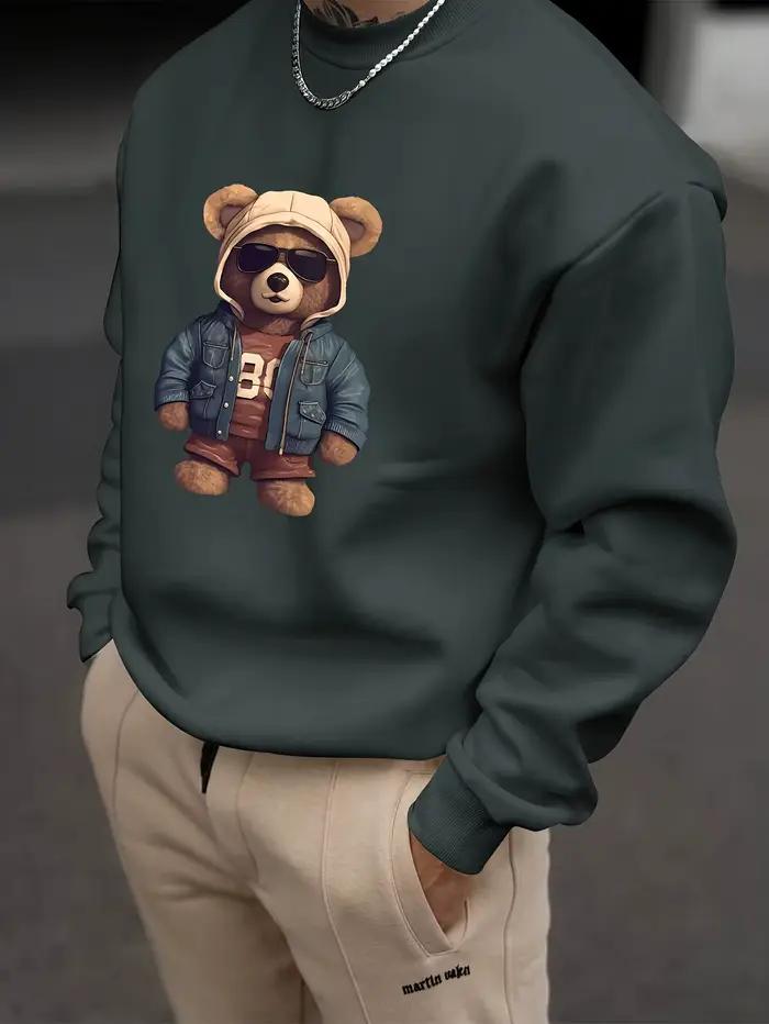 Le nouveau sweat-shirt à col rond pour hommes pour le printemps et l'automne 2025 présente un motif imprimé 3D décontracté, à la mode et confortable.