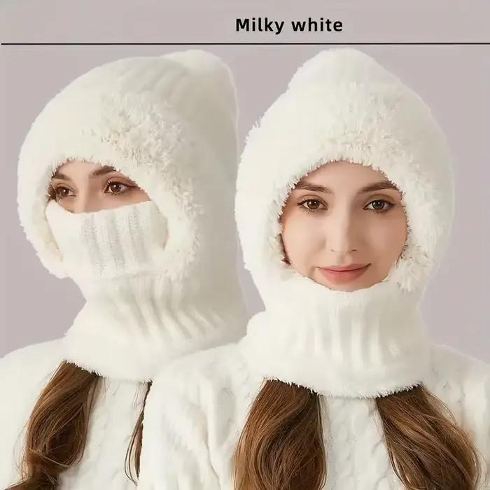 Cagoule intégrée en tricot d'hiver