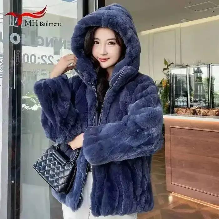 Nouvelle veste de fourrure de lapin manteau