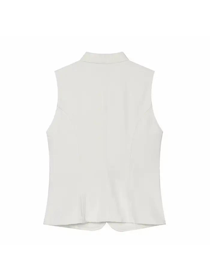 Gilet zippé décontracté vintage pour femme