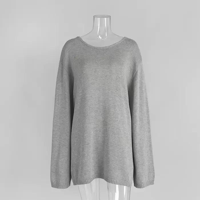 TARUXY dos nu tricoté pull femme ample Sexy à manches longues