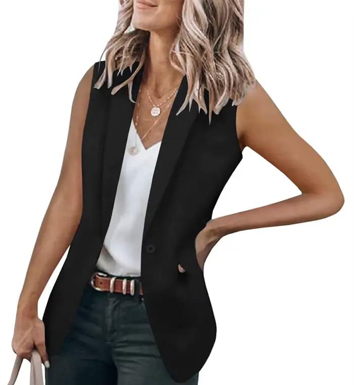 Gilet Blazer sans manches pour femmes