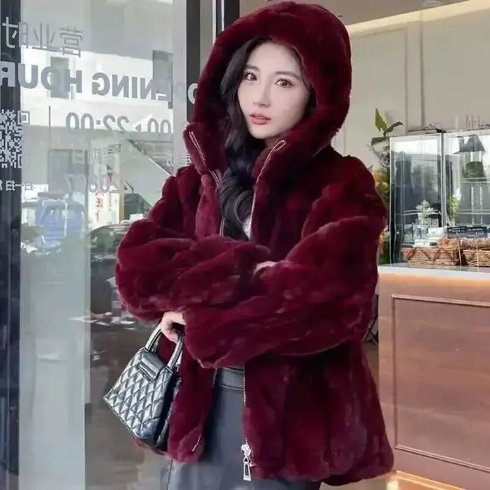 Nouvelle veste de fourrure de lapin manteau