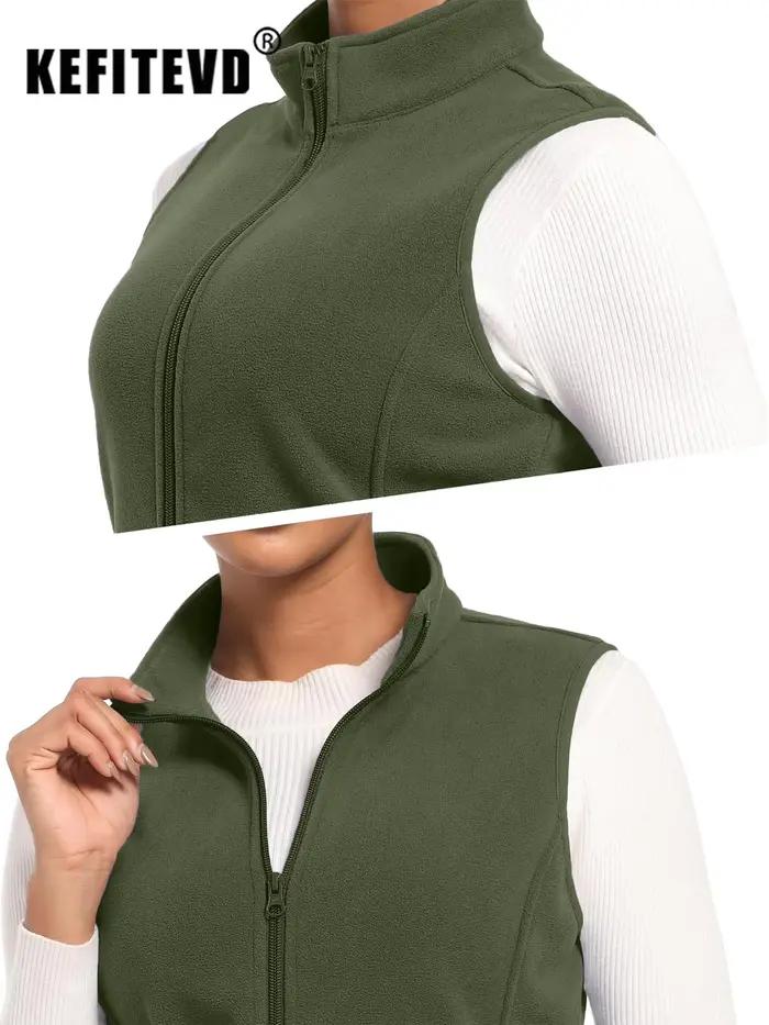 KEFITEVD Gilet doublé polaire pour femme