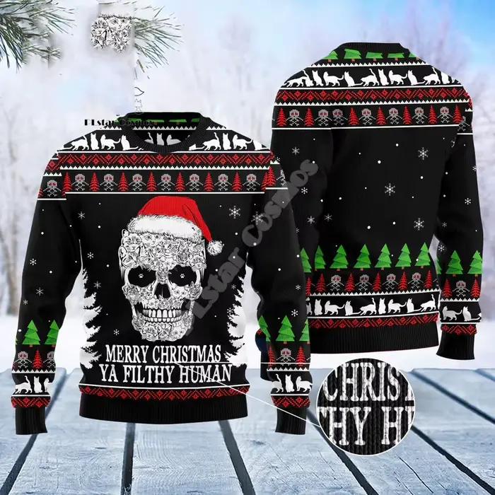 Pull de Noël à manches longues Anime Graffiti