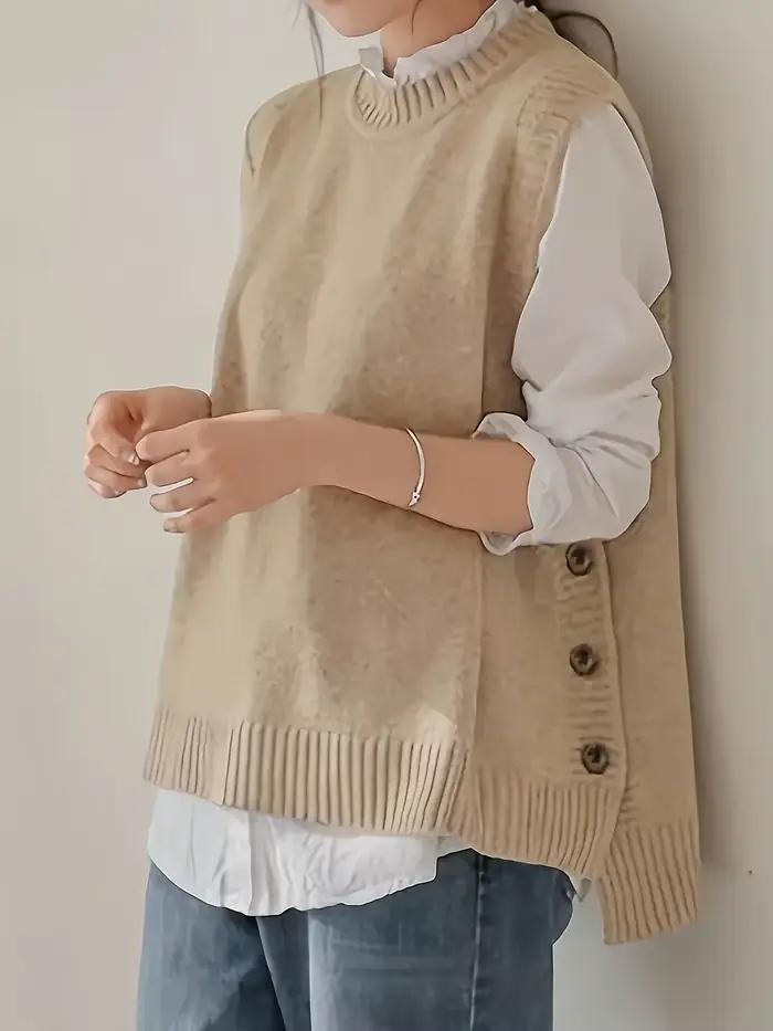 Gilet en tricot minimaliste pour femme