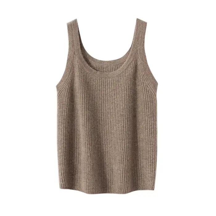 Camisole en tricot à col rond pour femme