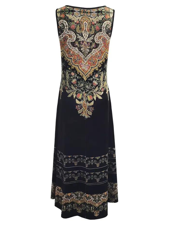 Robe sans manches à motif Paisley pour femmes