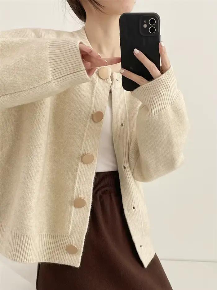 Cardigan à col rond pour femme