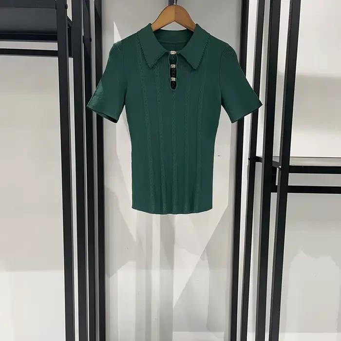Pull torsadé vert noirâtre pour femmes