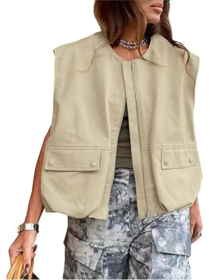 Gilet à fermeture éclair pour femmes