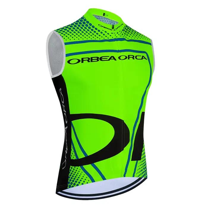 Maillot de cyclisme ORBEA ORCA gris-orange pour homme, sans manches, pour l'été, pour le vélo de route, Ropa Ciclismo Team Pro, T-shirt de cyclisme