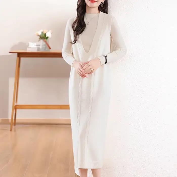 Robe en laine mérinos pour femme